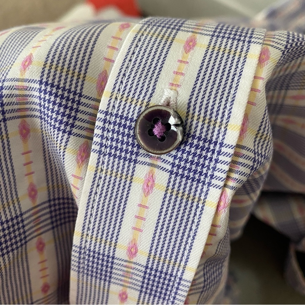Robert Graham Classic Fit Button Up Shirt Flip Cuffs Mens XL Plaid - Picture 8 of 15